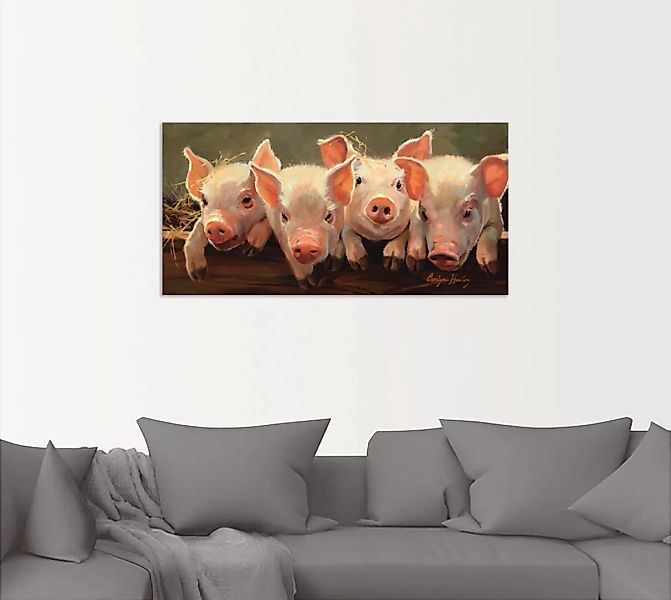Artland Wandbild "Das große Grunzen", Haustiere, (1 St.) günstig online kaufen