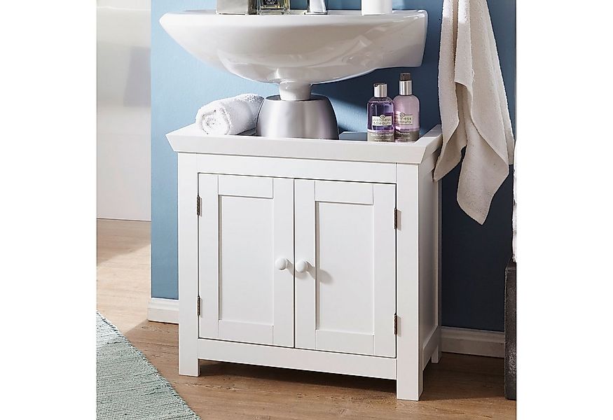 FINEBUY Waschbeckenunterschrank FB37103 FB37103 Unterschrank Weiß 57 cm Bad günstig online kaufen