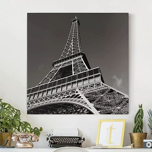 Leinwandbild Paris - Quadrat Eiffelturm günstig online kaufen