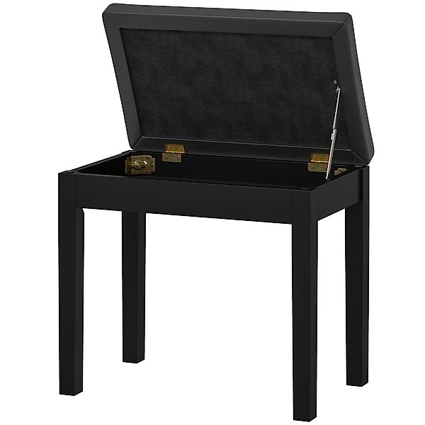 HOMCOM Klavierbank Klavierhocker mit Stauraum, Holzbeine Pianobank Kunstled günstig online kaufen