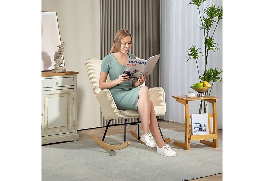 HOMCOM Schaukelstuhl Sessel Relaxsessel Wohnzimmersessel Akzentstuhl (Schau günstig online kaufen