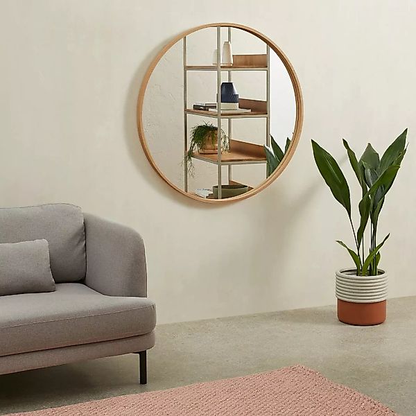 Wilson extragrosser runder Wandspiegel (o 100 cm), Eiche - MADE.com günstig online kaufen