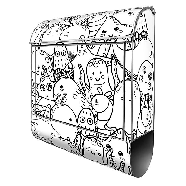 Banjado Design Briefkasten Silber Pulverbeschichtet 39x47x14cm 2 Schlüssel günstig online kaufen