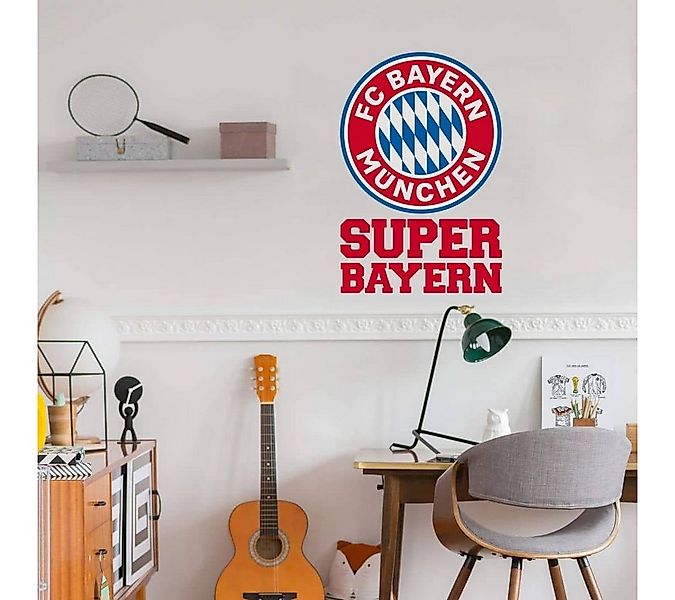 FC Bayern München Wandtattoo Fußball Wandtattoo FCB München Logo Rot karier günstig online kaufen