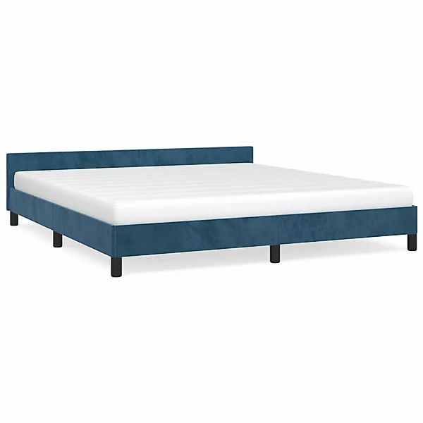 vidaXL Bettgestell mit Kopfteil Dunkelblau 160x200 cm Samt Modell 11371431 günstig online kaufen
