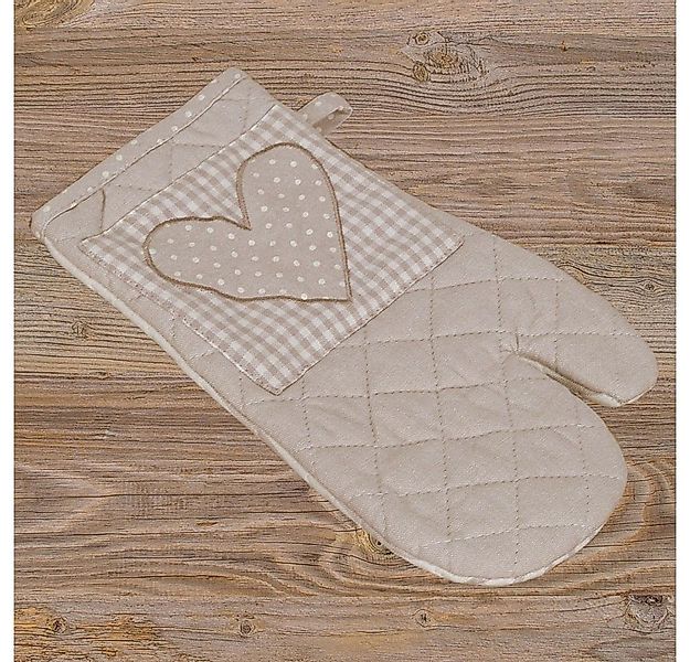matches21 HOME & HOBBY Topflappen Topfhandschuh Landhaus Premium Karo Herz günstig online kaufen