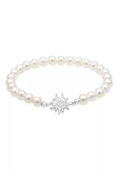 Elli Perlenarmband "Edelweiß Perlen Traditionell Trachten 925 Silber" günstig online kaufen