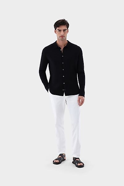 Strickhemd gerippt mit Seide günstig online kaufen