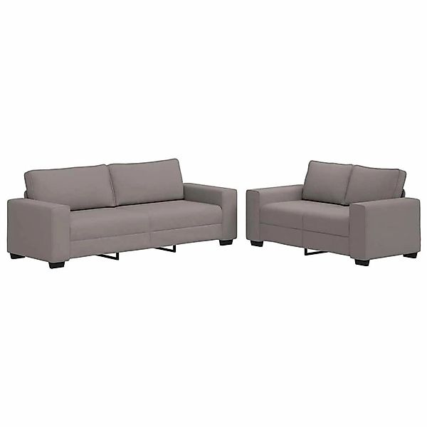 vidaXL 2-Tlg Sofagarnitur mit Kissen Taupe Stoff 3324737 günstig online kaufen