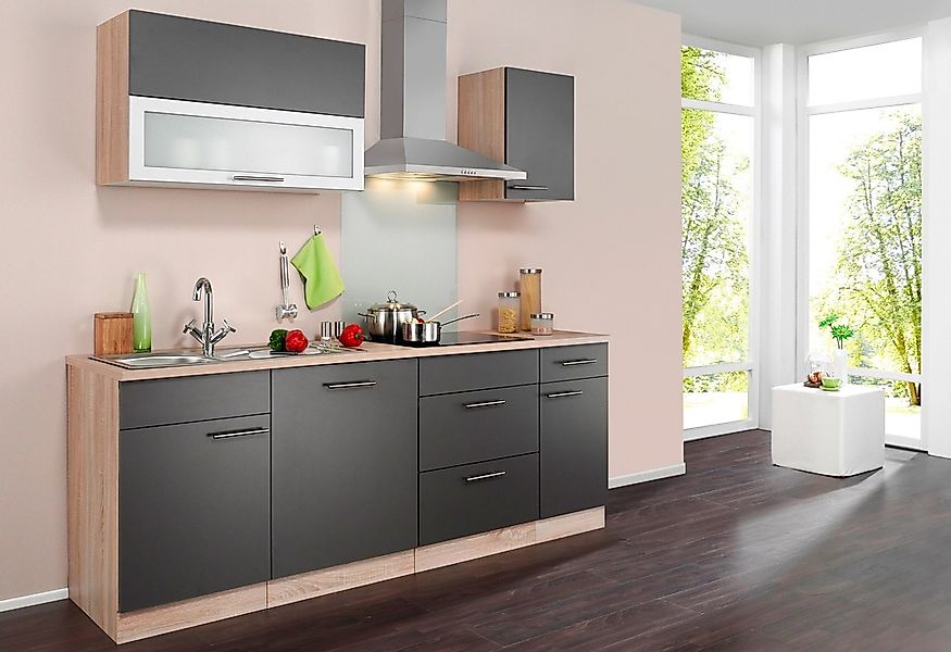 wiho Küchen Küchenzeile "Montana" mit E-Geräten, Breite 210 cm günstig online kaufen