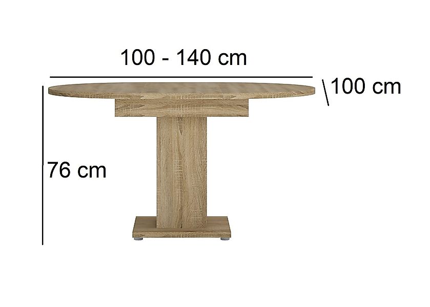 designimpex Esstisch Design WM-100 Sonoma Eiche günstig online kaufen