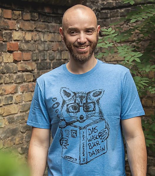 Willi Waschbär - Fair Wear Männer T-shirt - Heather Blue günstig online kaufen