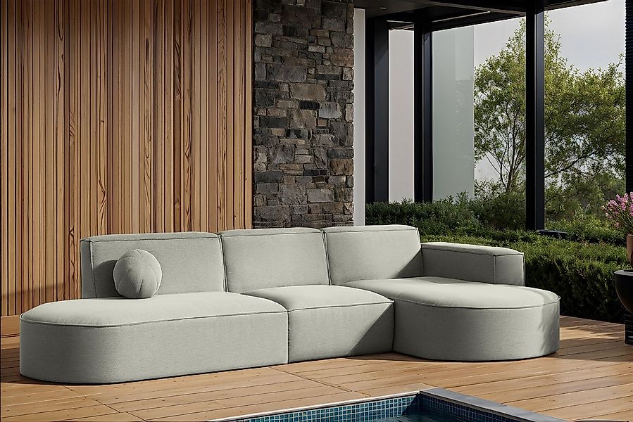 Fun Möbel Loungesofa Gartenmöbel Gartensofa Ecksofa SUNDAY, inkl. 1 Zierkis günstig online kaufen