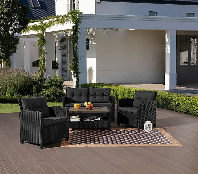 KONIFERA Gartenlounge-Set St. Tropez, (Set, 11-tlg., 1x2er Sofa, 2x Sessel, günstig online kaufen