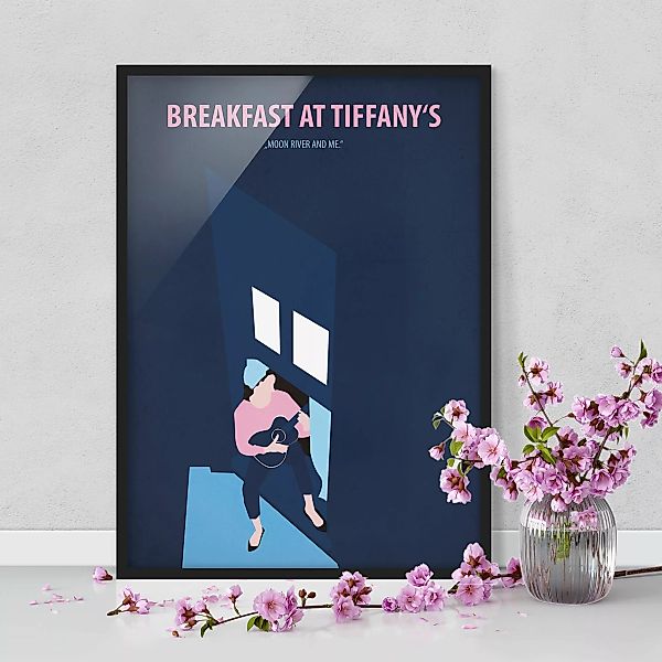 Bild mit Rahmen Kunstdruck - Hochformat Filmposter Breakfast at Tiffany´s günstig online kaufen