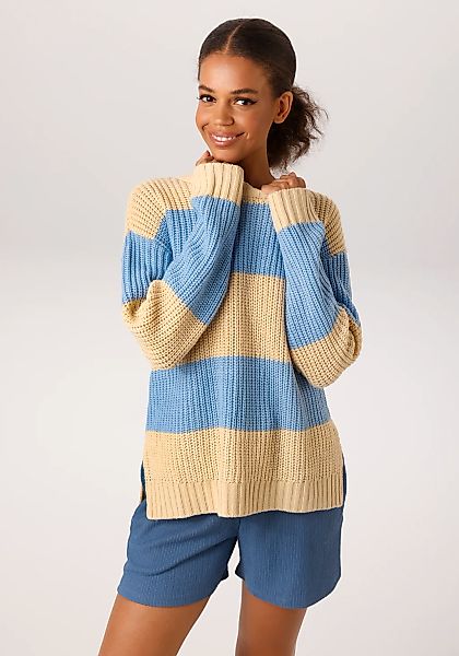 Aniston CASUAL Strickpullover im Colorblocking mit breiten Streifen - NEUE günstig online kaufen
