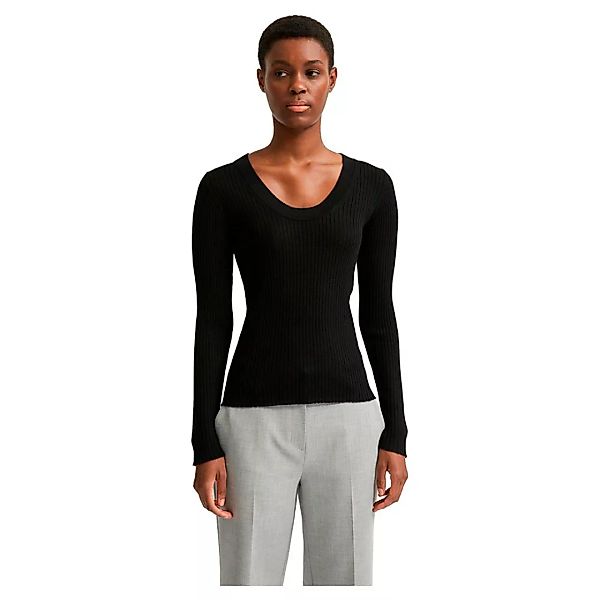 Selected Costa Deep U-ausschnitt Sweater M Black günstig online kaufen