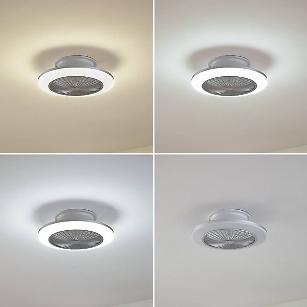 Lindby LED-Deckenventilator Mamuti, silber, leise, Ø 55 cm günstig online kaufen