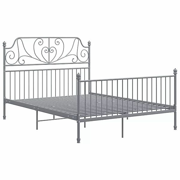 Bettgestell Grau Metall 140x200 Cm günstig online kaufen