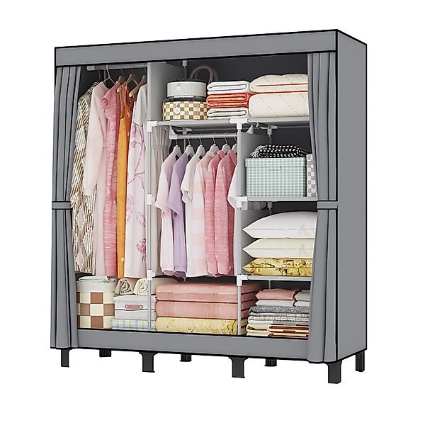 loefme Kleiderschrank Stoffschrank, 170×45×175 cm/130×45×172 cm Stoffkleide günstig online kaufen