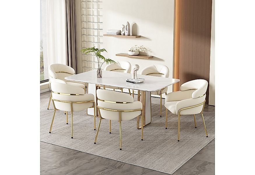 Flieks Polsterstuhl (Set, 6 St), 6er Set Esszimmerstühle Armlehnstühle Schm günstig online kaufen