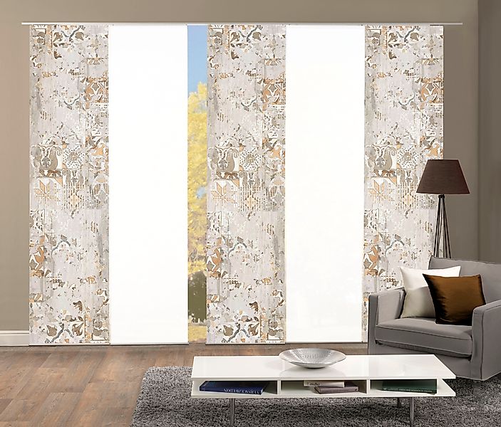 HOME WOHNIDEEN Schiebegardine »HOLNY 5er SET« Paneelwagen 5 Stk. tlg. Schie günstig online kaufen