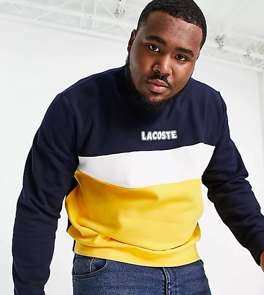 Lacoste Sport Plus – Sweatshirt mit Rundhalsausschnitt und Logo-Marineblau günstig online kaufen