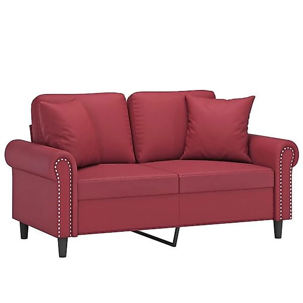 vidaXL 2-Sitzer-Sofa mit Zierkissen Weinrot 120 cm Kunstleder 3200928 günstig online kaufen