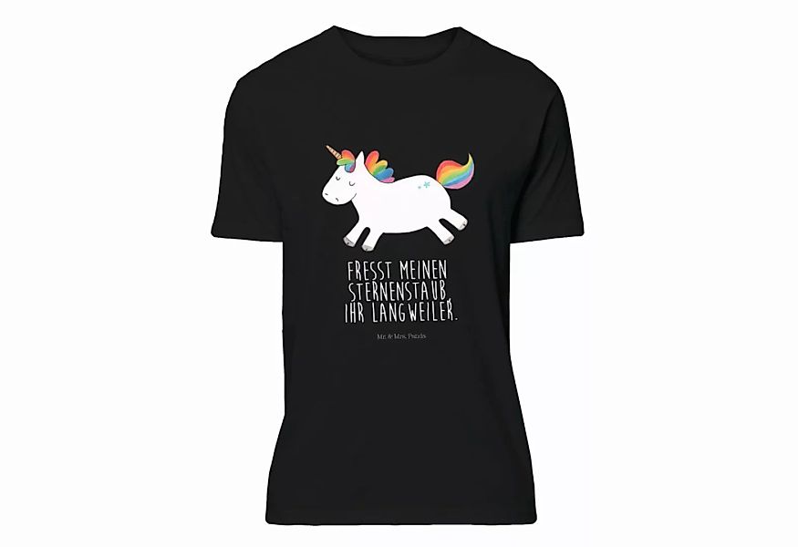 Mr. & Mrs. Panda T-Shirt Einhorn Happy - Schwarz - Geschenk, T-Shirt, Pegas günstig online kaufen