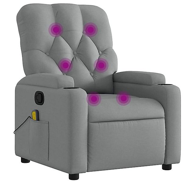 vidaXL Sessel Massage-Relaxsessel, hellgrauer Stoff (1-St) günstig online kaufen