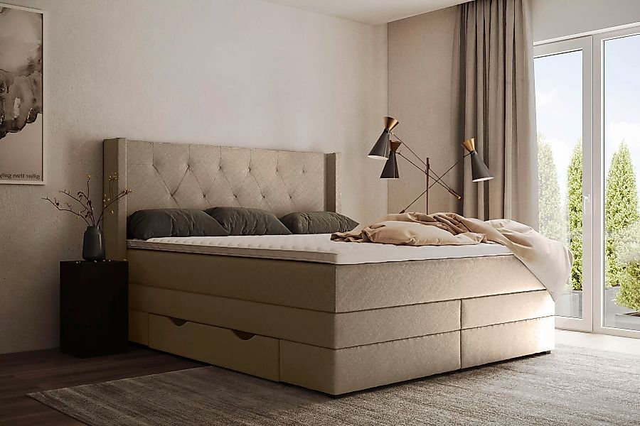 Places of Style Boxspringbett "Elegance", mit schöner Knopfheftung, in den günstig online kaufen