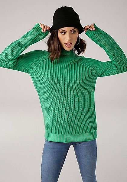 Laura Scott Strickpullover aus Grobstrick mit Stehkragen günstig online kaufen