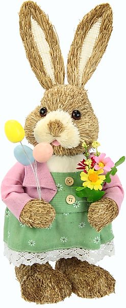 I.GE.A. Dekoobjekt "Häsin", Mit Eier aus Bast Hase Osterhasen Frühling Figu günstig online kaufen