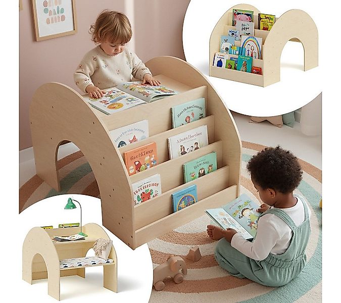 Bellabino Kindersitzgruppe Vily, 2-in-1 Kinderbücherregal und Schreibtisch, günstig online kaufen