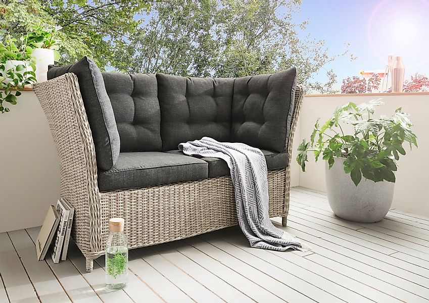 Destiny Gartenlounge-Bank PALMA, Aluminium, Polyrattan, 2´er günstig online kaufen