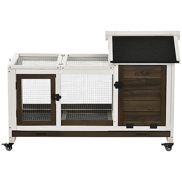 PawHut Zwergkaninchenstall aus Holz, 108 x 58 x 73,5 cm Kleintierstall mit günstig online kaufen