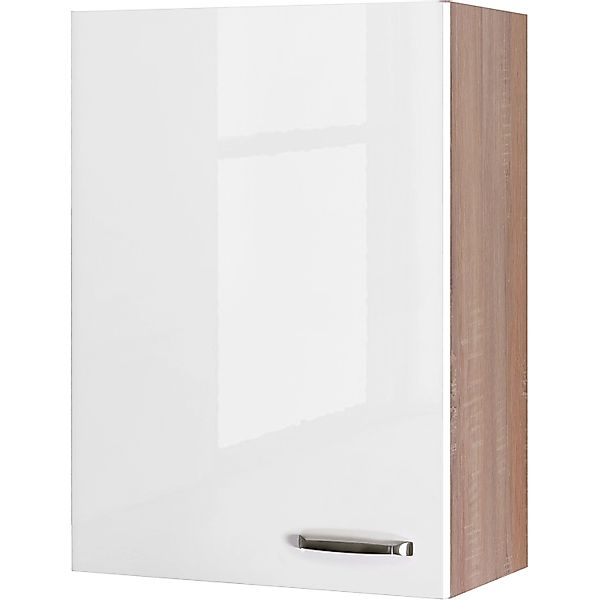 Flex-Well Exclusiv Küchen-Oberschrank Valero 60x89cm Hochglanz Weiß-Sonoma günstig online kaufen
