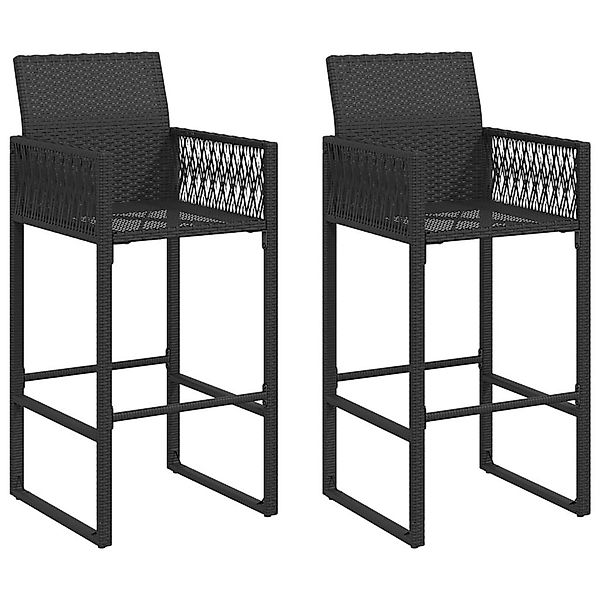 vidaXL Gartenstuhl Garten-Barhocker 2 Stk. Schwarz günstig online kaufen