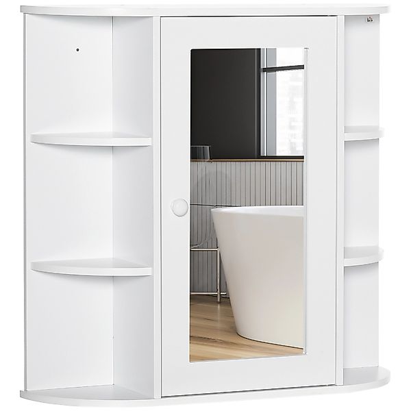 HOMCOM Spiegelschrank Wandmontage mit 8 Fächern Weiß 66 x 17 x 63 cm günstig online kaufen