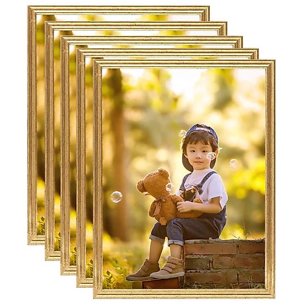 Bilderrahmen Collage 5 Stk. Für Wand Tisch Golden 50x60 Cm Mdf günstig online kaufen