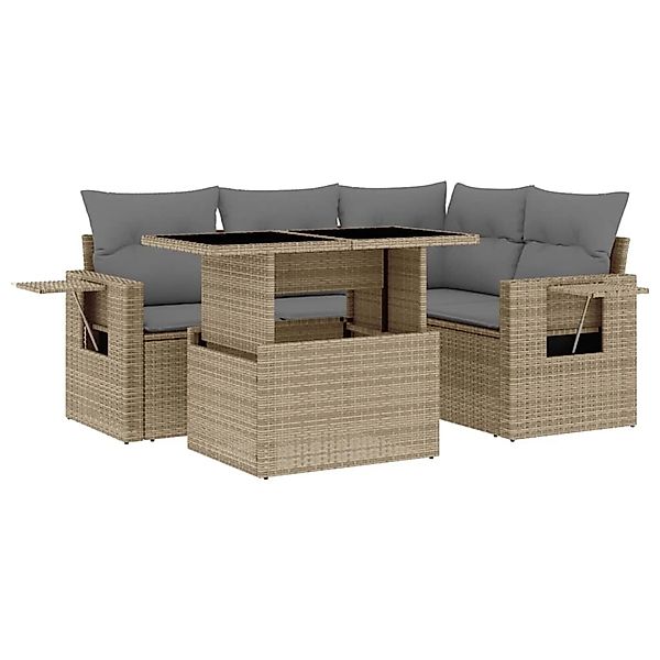 vidaXL Gartenlounge-Set 5-tlg. Garten-Sofagarnitur mit Kissen günstig online kaufen