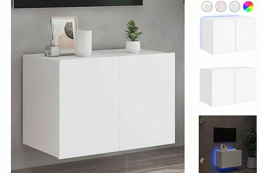 vidaXL TV-Schrank TV-Wandschrank mit LED-Leuchten Weiß 60x35x41 cm günstig online kaufen