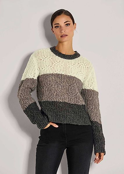 MADELEINE Strickpullover Eleganter Wollpullover mit Zopfmuster günstig online kaufen