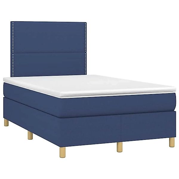 vidaXL Boxspringbett mit Matratze & LED Blau 120x190 cm Stoff 3270245 günstig online kaufen
