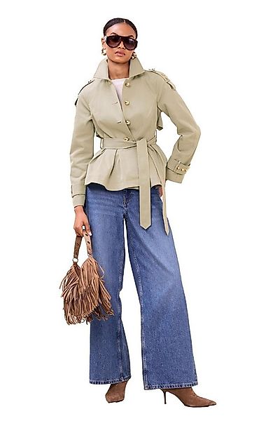 LIPSY Trenchcoat Lipsy plissierter Trenchcoat mit Schößchensaum (1-tlg) günstig online kaufen