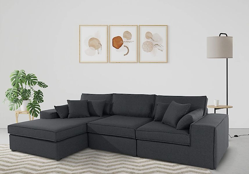 OTTO home Ecksofa "Florid L-Form" 3 Teile, bestehend aus Modulen, viele Bez günstig online kaufen