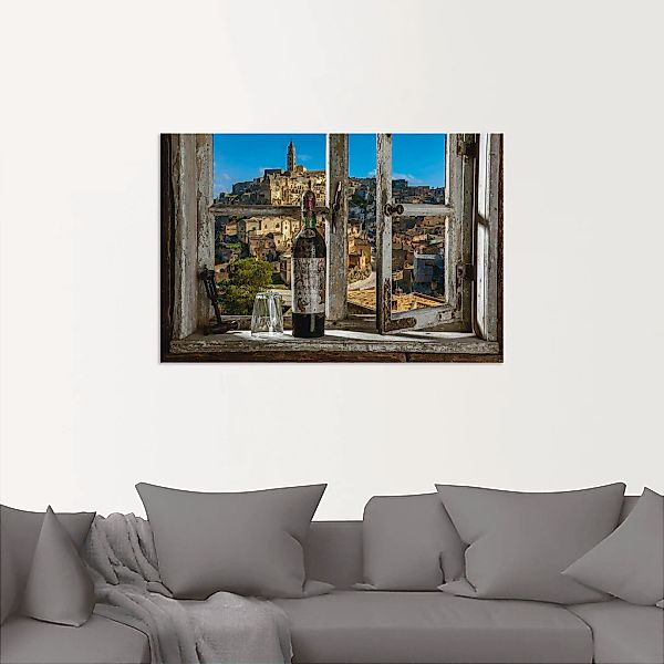 Artland Wandbild "Blick aus dem Fenster Matera, Italien", Fenster & Türen, günstig online kaufen