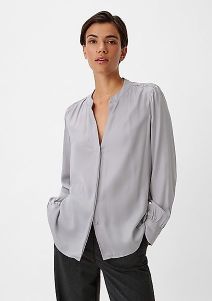 comma Langarmbluse Bluse Satinbluse aus Viskosemix günstig online kaufen
