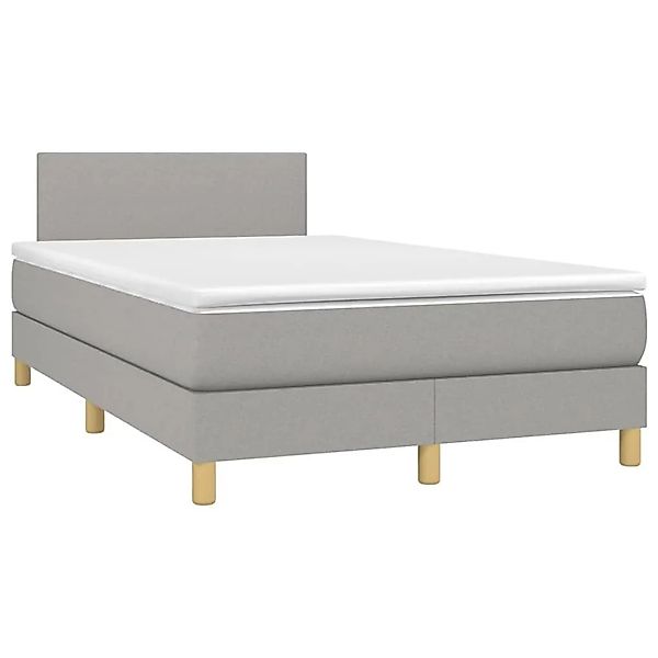 vidaXL Boxspringbett mit Matratze & LED Hellgrau 120x190 cm Stoff 3270074 günstig online kaufen