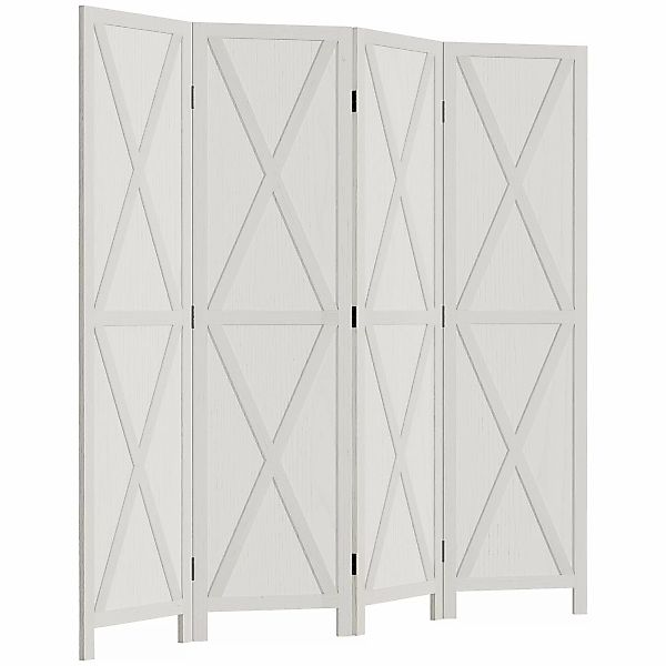 HOMCOM Innenraum-Paravent 4 Paneele 182L x 170H cm Landhausstil Chic - Raum günstig online kaufen